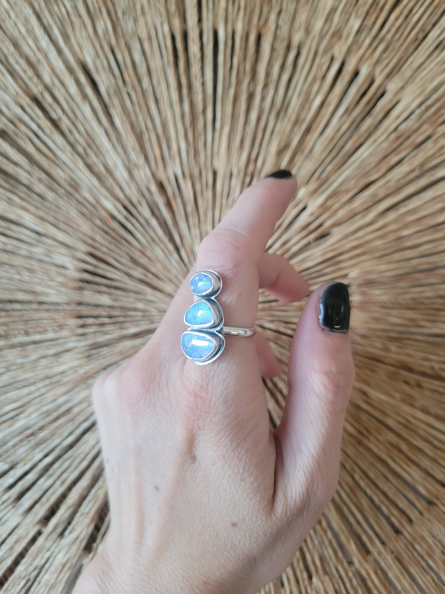 Three Stone Opal Ring