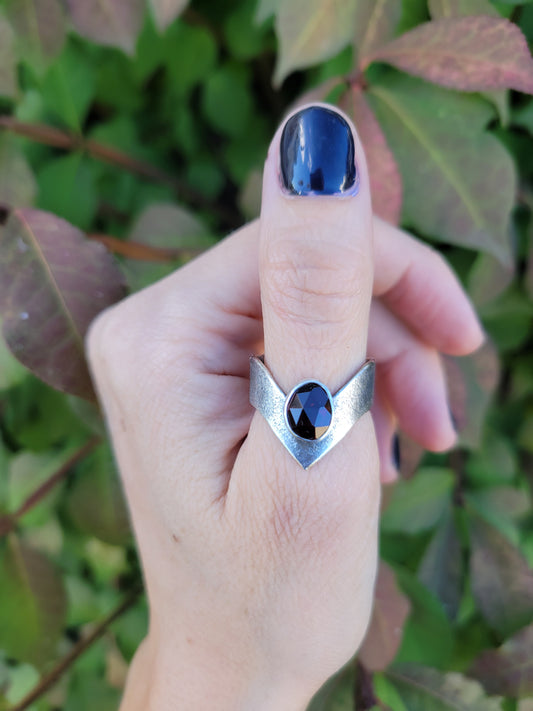 Garnet Shield Ring