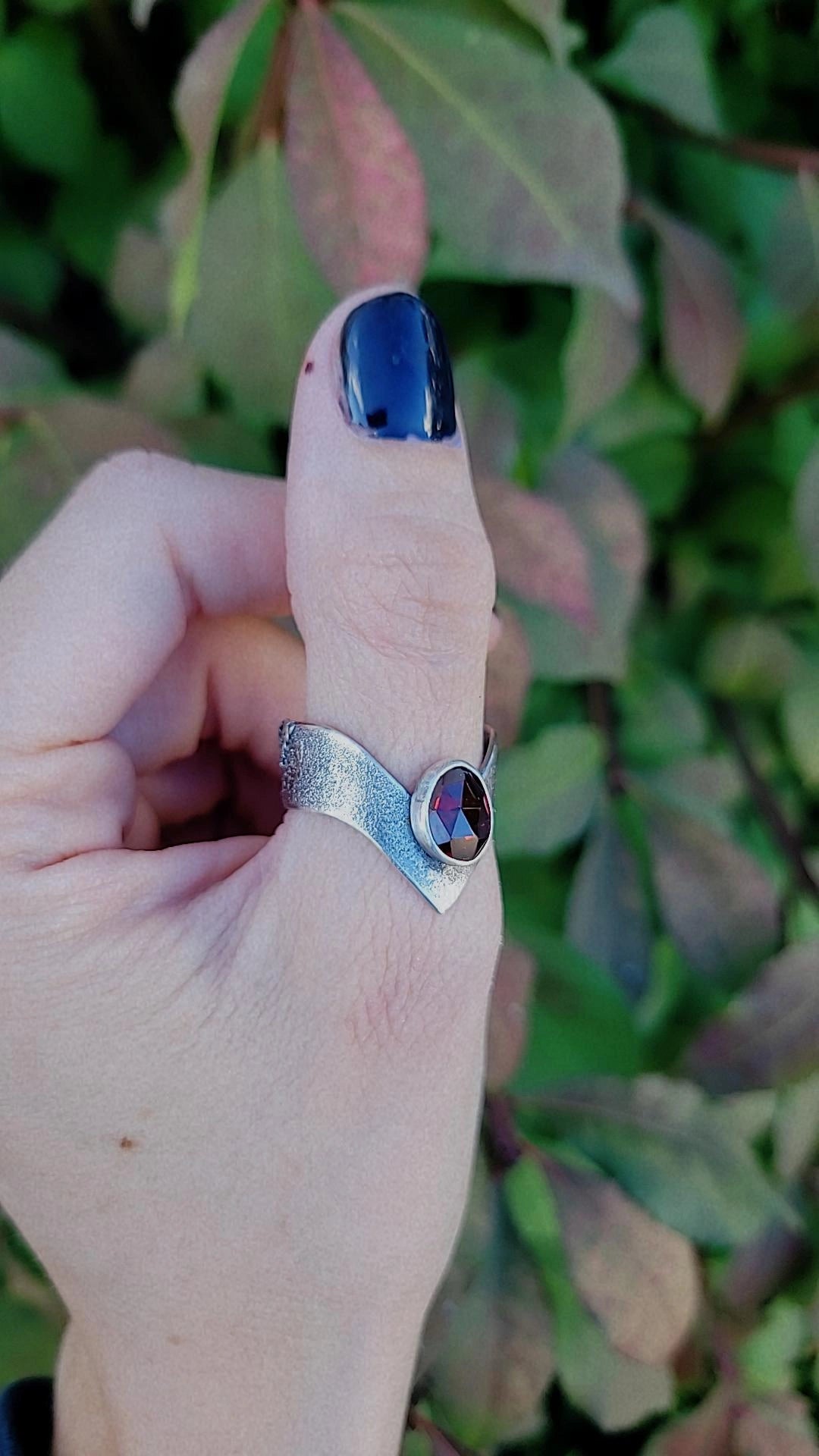 Garnet Shield Ring