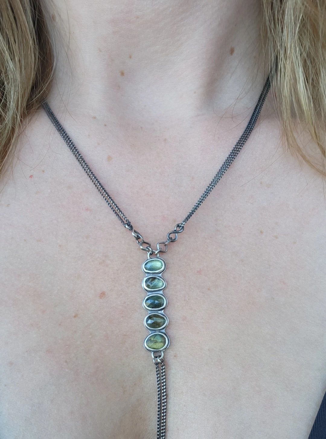 Five Stone Sapphire Necklace