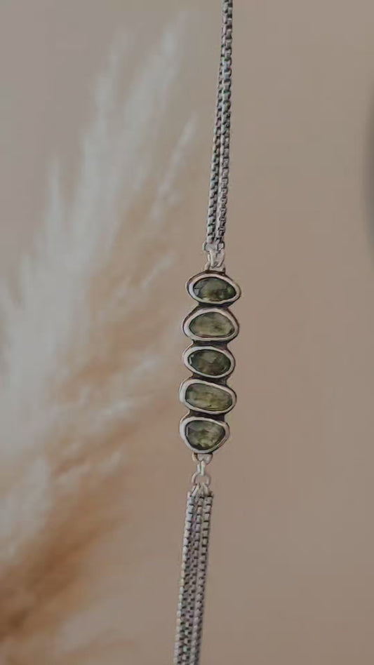 Five Stone Peridot Necklace